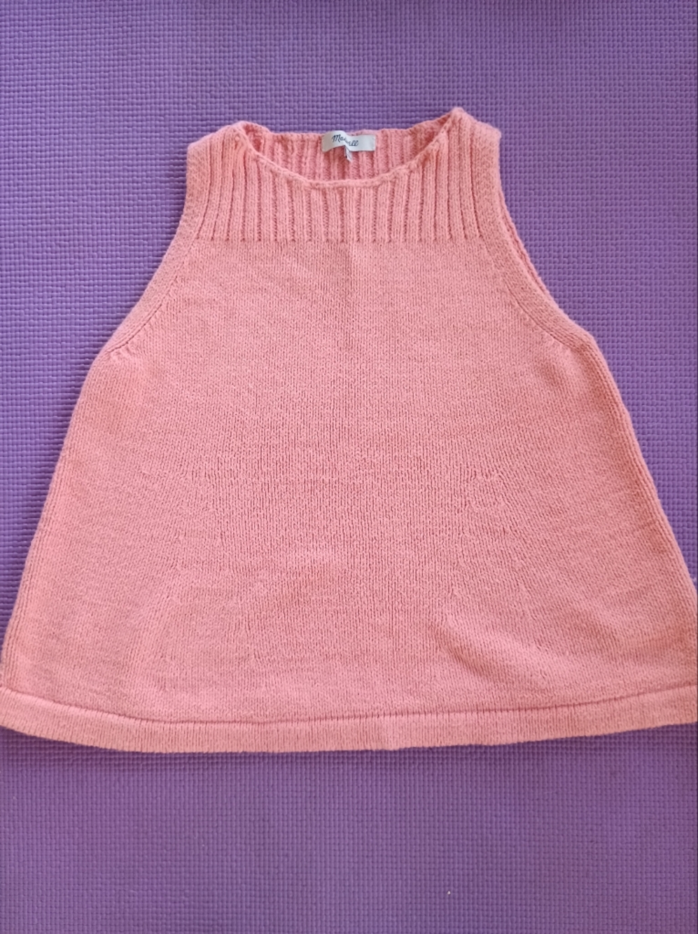 Madewell Pink Knit Sweater Tank Top Sleeveless XS Soft Minimalist